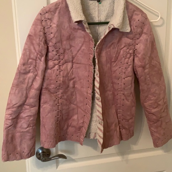 Anthropology Me’chant pink suede jacket size medium - Picture 2 of 6